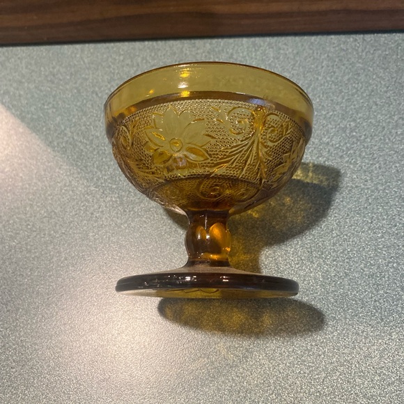 Amber Indiana Glass Tiara Fairy Lamp BOTTOM ONLY for replacement - Picture 4 of 5